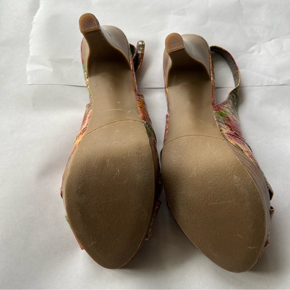 Audrey Brooke platform heal floral shoes size 8.5 - Picture 4 of 5